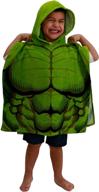 hulk marvel avengers kids bath/pool/beach hooded poncho by jay franco logo
