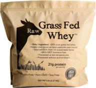 🌱 raw grass fed whey 5lb - healthy cows, pure cold-processed grass fed whey protein powder, non-gmo + rbgh free + soy free + gluten free, unflavored & unsweetened (5 lb bulk, 90 servings) logo
