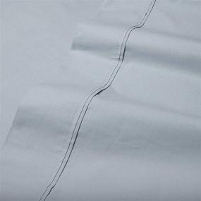 img 2 attached to 🛌 Trident 300 Thread Count Percale Weave Cotton Sheet Set with Peach Finish - 4 Piece Sheet Set, Deep Pocket fits 16" Mattress, Techno-fit - Trivana Collection (Queen, Blue Fog)