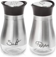 🧂 stainless steel and glass salt and pepper shakers, set of 2 logo