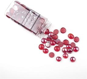 img 1 attached to 💎 Li Decor Рубиново-красные плоские стеклянные самоцветы для наполнителя вазы - бутылка 1.3 фунта с блеском морозного стекла