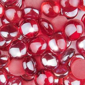 img 4 attached to 💎 Li Decor Рубиново-красные плоские стеклянные самоцветы для наполнителя вазы - бутылка 1.3 фунта с блеском морозного стекла