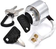 🔑 high-performing hd starter ignition key switch: kubota 66101-55200 replacement for tg1860g zd18 zd21 zd28 & more! 3 keys + free carabiner included logo