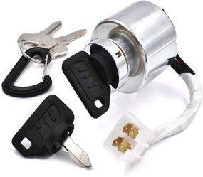 img 4 attached to 🔑 High-Performing HD Starter Ignition Key Switch: Kubota 66101-55200 Replacement for TG1860G ZD18 ZD21 ZD28 & More! 3 Keys + Free Carabiner Included