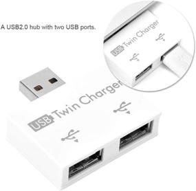 img 2 attached to 🔌 Bewinner USB 2.0 Hub – Portable Aluminum Alloy Connection Adapter with Rugged & Durable Transparent Design and Two USB Ports