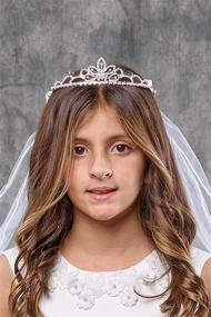 img 3 attached to 👑 Sparkling Rhinestone Crown for Girls' First Communion: Must-Have Accessory
