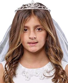 img 4 attached to 👑 Sparkling Rhinestone Crown for Girls' First Communion: Must-Have Accessory