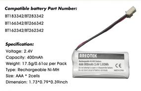 img 1 attached to 🔋 2-Pack of 2.4V 800mAh Replacement Batteries for BT183342 BT283342 BT166342 BT266342 BT162342 BT262342, CS6114 CS6419 CS6719 AT&amp;T EL52300 CL80112 CS6719-2 Cordless Phone and Handset