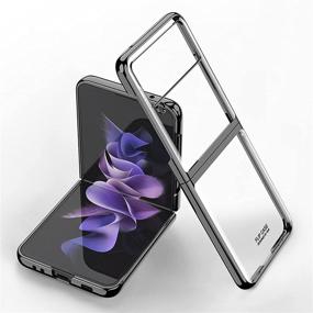 img 4 attached to 📱 Premium Fasser Samsung Galaxy Z Flip 3 Case 5G (2021) - Ultra Thin, Shockproof, Electroplate Coating, Stylish Black Cover