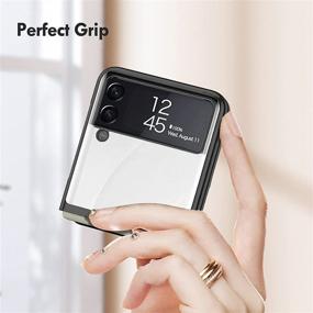 img 2 attached to 📱 Premium Fasser Samsung Galaxy Z Flip 3 Case 5G (2021) - Ultra Thin, Shockproof, Electroplate Coating, Stylish Black Cover