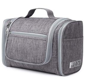 img 4 attached to 💼 WANDF Extra Large Toiletry Bags: Premium Gray Travel Organizer for Men and Women - Water-resistant, Hanging Shower Bag