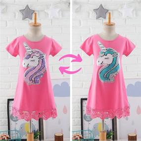 img 1 attached to 🦄 HH Family Unicorn Mermaid Rainbow Girls' Clothing Dresses