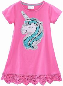 img 4 attached to 🦄 HH Family Unicorn Mermaid Rainbow Girls' Clothing Dresses