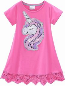 img 3 attached to 🦄 HH Family Unicorn Mermaid Rainbow Girls' Clothing Dresses