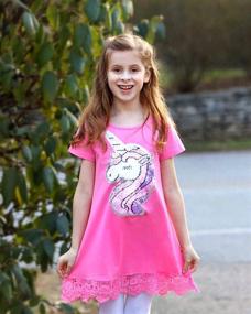 img 2 attached to 🦄 HH Family Unicorn Mermaid Rainbow Girls' Clothing Dresses