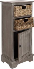 img 2 attached to 🏺 Safavieh American Homes Collection Connery Cabinet, Distressed Black – Enhance Your Décor with this Stylish Storage Solution