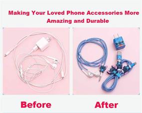 img 2 attached to 🔌 [2021 Продвинутые стили] Набор для защиты шва DIY-протектор для iPhone 11 Pro Max XS XR X 7 8 Plus iPad iPod Series - USB-зарядное устройство, кабель данных, протектор для провода наушников