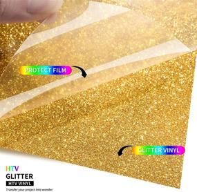 img 3 attached to 🎁 TransWonder Glitter Gold HTV Vinyl Rolls for Shimmering T-Shirt Designs - 12in.x 5ft - Perfect for Halloween & Christmas Gifts