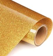 🎁 transwonder glitter gold htv vinyl rolls for shimmering t-shirt designs - 12in.x 5ft - perfect for halloween & christmas gifts logo