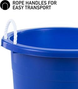 img 2 attached to 🔵 United Solutions (TU0333 19) Gallon Heavy-Duty Rope Handle Storage Tub - 2 Pack, Blue