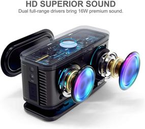 img 3 attached to DOSS SoundBox Plus: Портативная беспроводная Bluetooth колонка с 16W HD звуком и глубоким басом - Черный