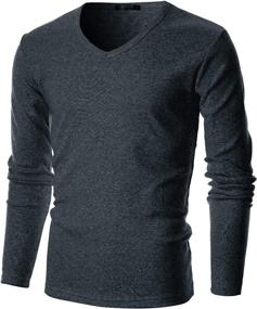 img 4 attached to GIVON Slim Fit Soft Cotton Lightweight Thermal V-Neck T-Shirt for Men with Long Sleeves