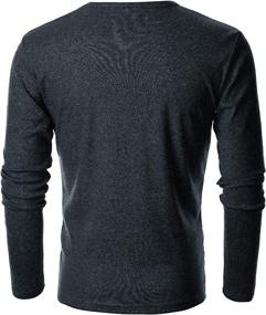 img 2 attached to GIVON Slim Fit Soft Cotton Lightweight Thermal V-Neck T-Shirt for Men with Long Sleeves