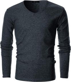 img 3 attached to GIVON Slim Fit Soft Cotton Lightweight Thermal V-Neck T-Shirt for Men with Long Sleeves