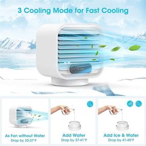 img 3 attached to 🌀 Rechargeable Personal Air Conditioner Mini AC Portable 2000mAh Evaporative Cooling Fan with 3 Speeds, 100% Leakproof Design – Ideal for Home Office, Car, Camping Tent