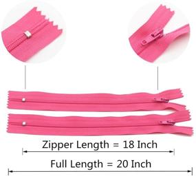 img 2 attached to YaHoGa 18 Inch 60pcs Nylon Coil Zippers: High-Quality Bulk Pack in 20 Vibrant Colors for Sewing Crafts & Tailoring