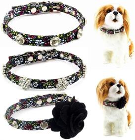 img 3 attached to 🐩 Stylish Rhinestone Dog Collar with Bling: PETFAVORITES Designer Crystal Birthday Jewelry for Small Dogs and Cats