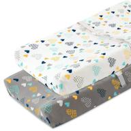 👶 cosmoplus stretch fitted changing pad cover - 2 pack for boys and girls, heart pattern - soft and stretchy changing table pad covers logo