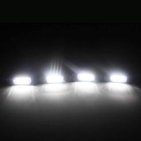 img 3 attached to Smoked Lens Front Grille White LED Light Assembly And Wiring Harness - Set Of 4 Pieces Compatible For 2016-Up Toyota Tacoma With TRD Pro Grill Only (White-4PCS)