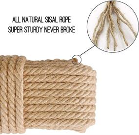 img 2 attached to 🐱 Aoneky Hemp Rope Replacement for Cat Tree and Tower - Sisal Scratching Post