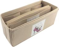 👜 ngzd.hm purse organizer insert for handbags - felt bag organizer with zipper - handbag & tote shaper - ideal for speedy neverfull tote - bag in bag with chic fashion pattern print - available in 5 sizes (beige, sl) logo