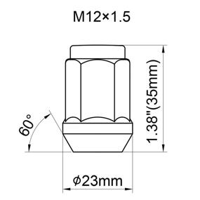 img 2 attached to Гайки колесные Dynofit 12мм х 1.5 - 20 хромированных гайок M12 х 1.5 с коническим сиденьем - высота 1.38 дюйма, гексагональный ключ 19мм - сталь M12-1.50 для 5-дырочных тюнерских колес