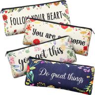 📚 inspirational bible verse pencil pouch: scripture makeup bags for students & office supplies logo