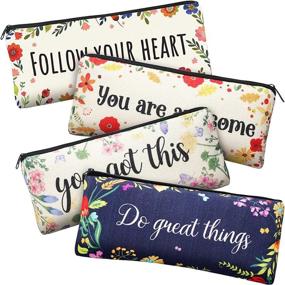 img 4 attached to 📚 Inspirational Bible Verse Pencil Pouch: Scripture Makeup Bags for Students & Office Supplies