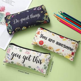 img 3 attached to 📚 Inspirational Bible Verse Pencil Pouch: Scripture Makeup Bags for Students & Office Supplies