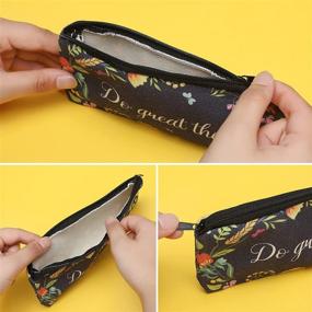 img 2 attached to 📚 Inspirational Bible Verse Pencil Pouch: Scripture Makeup Bags for Students & Office Supplies