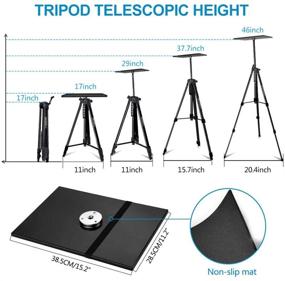 img 3 attached to Регулируемая стойка для проектора и ноутбука | Многофункциональный алюминиевый штатив | Портативная стойка для компьютера с плитой и сумкой | Высота регулируется от 17 до 46 дюймов | Идеально подходит для проекторов, ноутбуков, фотографии, DJ.