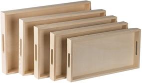 img 4 attached to 🍽️ Enhance Your Hosting Experience with Hammont Wooden Nested Serving Trays