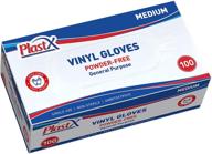 🧤 100 count medium size vinyl disposable gloves: latex-free cleaning plastic gloves for general purpose logo