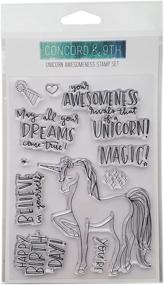 img 1 attached to 🦄 Concord & 9th Unicorn Awesomeness Clear Stamps: 4x6 Multi-Colour Delight!