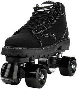 img 2 attached to 👟 Premium PU Leather Women's Roller Skates: Stylish Four-Wheel Design for Indoor and Outdoor Use