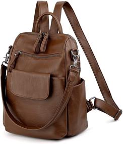 img 4 attached to UTO Backpack Leather Rucksack Shoulder Women's Handbags & Wallets