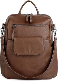 img 1 attached to UTO Backpack Leather Rucksack Shoulder Women's Handbags & Wallets