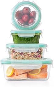 img 2 attached to OXO Good Grips Smart Seal Container Set: 12 Piece Glass Containers for Easy Food Storage - Clear