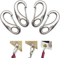 🔒 premium stainless steel flag carabiner hooks 4-pack – multipurpose clips for keychain, backpack, climbing, hiking, gym, + dog leashes – durable carabiner clips логотип