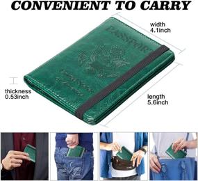 img 1 attached to HERRIAT Кожаный чехол для паспорта RFID Блокировка дорожных кошельков Чехол для карт для женщин и мужчин (черновато-зеленый)